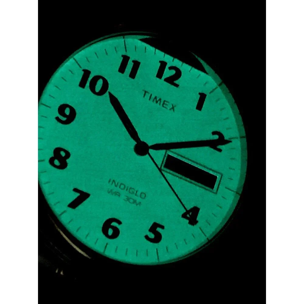 Timex Men's Watch T26481 Quartz 35mm Gray Dial Indiglo Two Tone Stretched Band